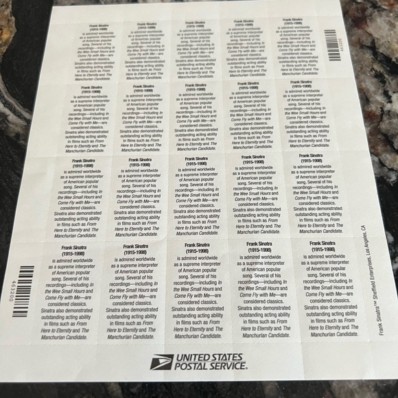 USPS Frank Sinatra Collectible Stamps - Picture 2 of 3